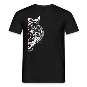 Cadeau d'art ligne mi-chemin - T-shirt homme - noir - Devant - AI Model Male 178 light (178cm)