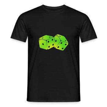 Cadeau d'icône verte dés - T-shirt homme - noir - Devant - AI Model Male 178 light (178cm)