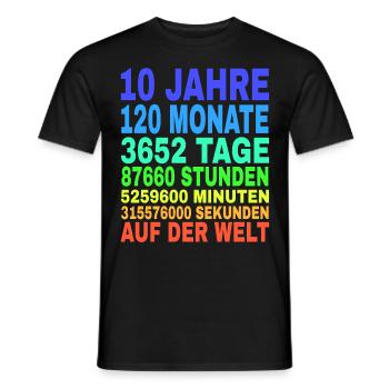 10 ans cadeau d'anniversaire fille garçon - T-shirt homme - noir - Devant - AI Model Male 178 light (178cm)