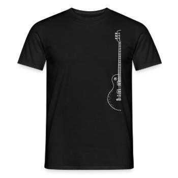 Cadeau Instrument Guitare Sur Ligne Line Art - T-shirt homme - noir - Devant - AI Model Male 178 light (178cm)
