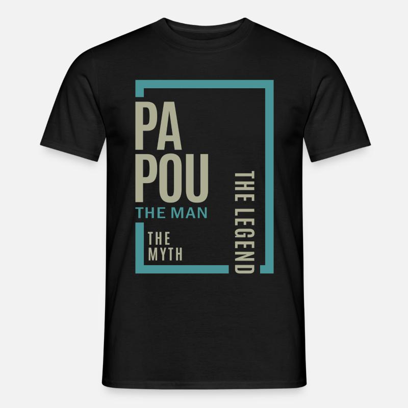 Papou der Mythos - Männer T-Shirt - Schwarz