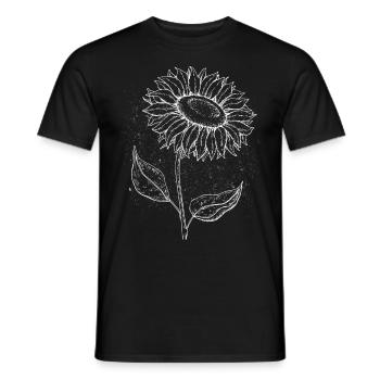 Sonnenblume Skizze Lineart Geschenk - Männer T-Shirt - Schwarz - Vorne - AI Model Male 178 light (178cm)