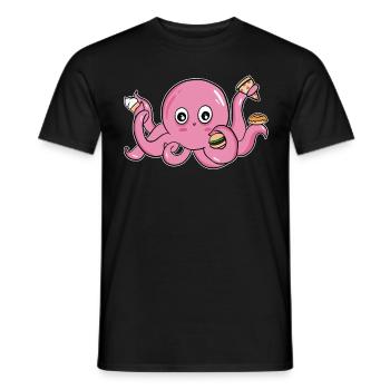 Octopus Ice Squid, restauration rapide multitâche - T-shirt homme - noir - Devant - AI Model Male 178 light (178cm)