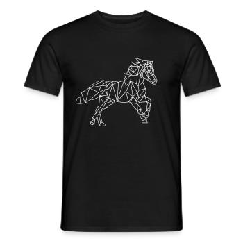 Pferd Galopp Reiten Umriss Hobby Geschenkidee - Männer T-Shirt - Schwarz - Vorne - AI Model Male 178 light (178cm)