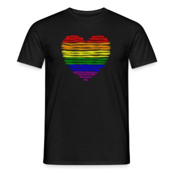 LGBT Gay Pride CSD Regenbogen Flagge Herz Acryl - T-shirt homme - noir - Devant - AI Model Male 178 light (178cm)