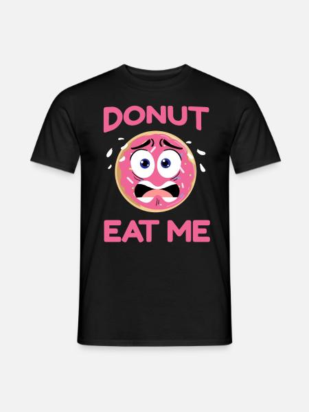 Funny gift for donut fan, donut eat me - Men's T-Shirt - black