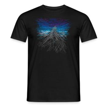 Montagne - abstrait - T-shirt homme - noir - Devant - AI Model Male 178 light (178cm)