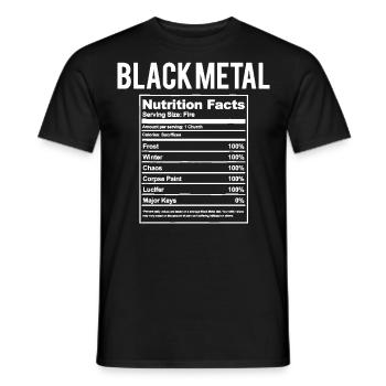 Black Metal Nutrition Facts Chemise et cadeau - T-shirt homme - noir - Devant - AI Model Male 178 light (178cm)