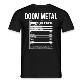 Doom Metal Nutrition Facts Cadeau de concert de chemise - T-shirt homme - noir - Devant - AI Model Male 178 light (178cm)