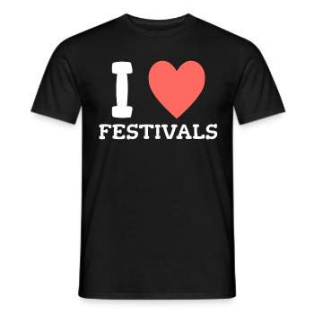 I love Festivals - Men's T-Shirt - black - Front - AI Model Male 178 light (178cm)