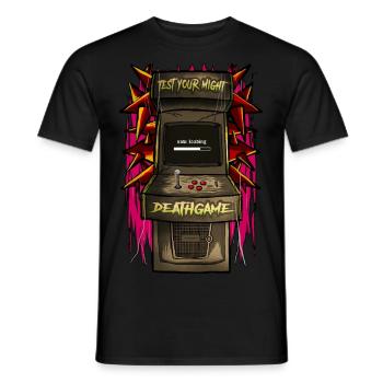 Arcade DeathGame - Men's T-Shirt - black - Front - AI Model Male 178 light (178cm)