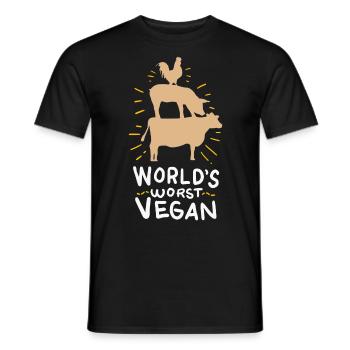 anti vegan shirt - Men's T-Shirt - black - Front - AI Model Male 178 light (178cm)