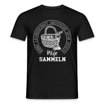 Pilzsammler Geschenk zum Pilze Sammeln - Männer T-Shirt - Schwarz - Vorne - AI Model Male 178 light (178cm)