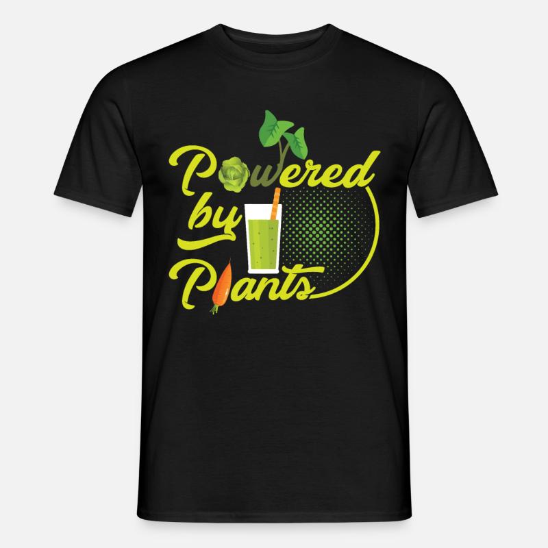 Powered by plants - Männer T-Shirt - Schwarz