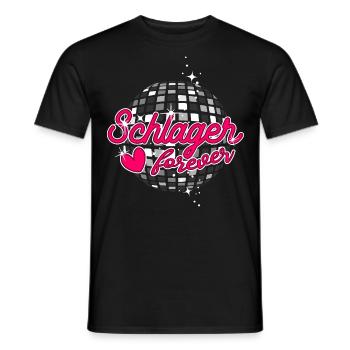 Schlager forever Schlagerparty Fans Disco Ball - Men's T-Shirt - black - Front - AI Model Male 178 light (178cm)
