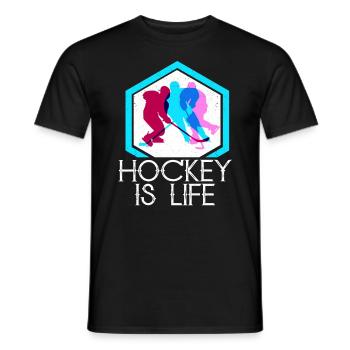 Hockey hockey field hockey - Men's T-Shirt - black - Front - AI Model Male 178 light (178cm)