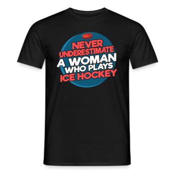 Ice hockey player ice hockey women - Men's T-Shirt - black - Front - AI Model Male 178 light (178cm)