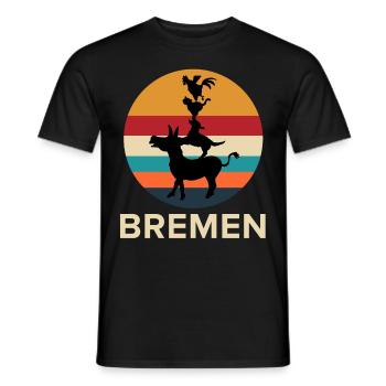 Musiciens de la ville de Brême, cadeau de Brême - T-shirt homme - noir - Devant - AI Model Male 178 light (178cm)