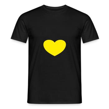 yellow heart! - Men's T-Shirt - black - Front - AI Model Male 178 light (178cm)