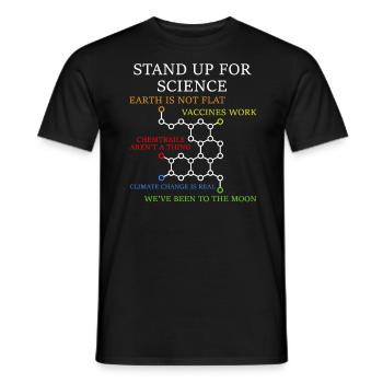 Stand up for Science Science Nerd Gift - Men's T-Shirt - black - Front - AI Model Male 178 light (178cm)