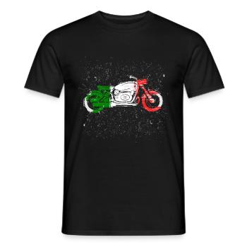 Italy flag classic motorcycle biker gift - Men's T-Shirt - black - Front - AI Model Male 178 light (178cm)