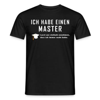 lustiger Spruch Geschenkidee für Master Abschluss - Männer T-Shirt - Schwarz - Vorne - AI Model Male 178 light (178cm)