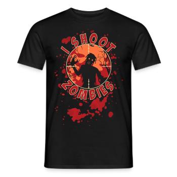 I Shoot Zombies - Männer T-Shirt - Schwarz - Vorne - AI Model Male 178 light (178cm)
