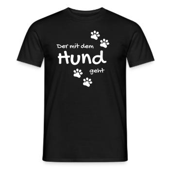 Der mit dem Hund geht Hunderhalter - Männer T-Shirt - Schwarz - Vorne - AI Model Male 178 light (178cm)