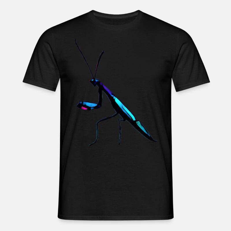 Biolumineszierende Beutegottesanbeterin - Männer T-Shirt - Schwarz