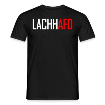 Lachhafd Statement T Shirt gegen Rechts Anti AfD - Männer T-Shirt - Schwarz - Vorne - AI Model Male 178 light (178cm)