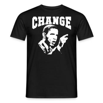 Obama | Change Avoid Dogma And Fear Of The Unknown - Men's T-Shirt - black - Front - AI Model Male 178 light (178cm)