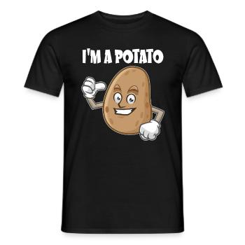 I am a potato - Men's T-Shirt - black - Front - AI Model Male 178 light (178cm)