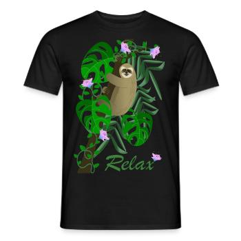 Faultier - Männer T-Shirt - Schwarz - Vorne - AI Model Male 178 light (178cm)