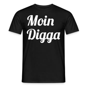 Moin Digga - Männer T-Shirt - Schwarz - Vorne - AI Model Male 178 light (178cm)