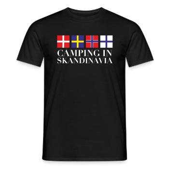 Camping Urlaub in Skandinavien Geschenkidee - Männer T-Shirt - Schwarz - Vorne - AI Model Male 178 light (178cm)
