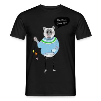 the skinny Jeans bear - Men's T-Shirt - black - Front - AI Model Male 178 light (178cm)