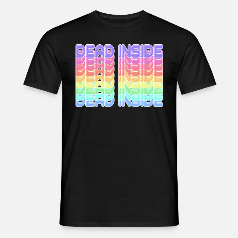 Dead Inside Rainbow - Männer T-Shirt - Schwarz