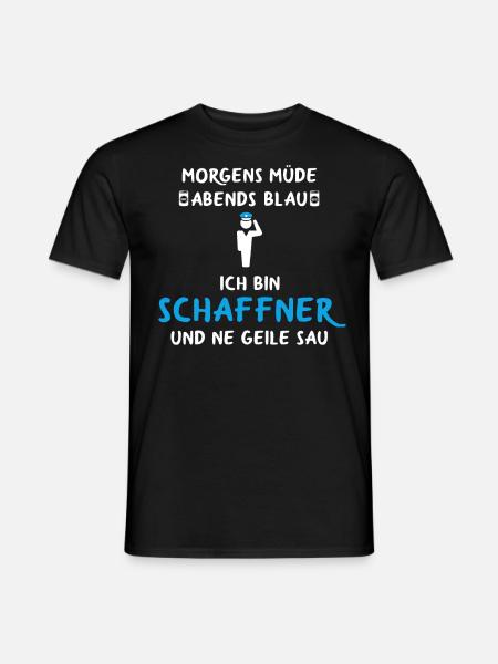 Schaffner Zugbegleiter Kontrolleur Eisenbahner - Männer T-Shirt - Schwarz