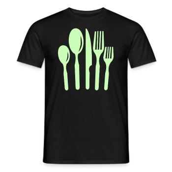 kitchen Cutlery - Men's T-Shirt - black - Front - AI Model Male 178 light (178cm)