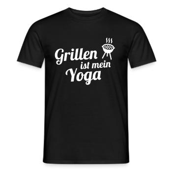 Grillen ist mein Yoga - Geschenk Männer Grillen - Männer T-Shirt - Schwarz - Vorne - AI Model Male 178 light (178cm)
