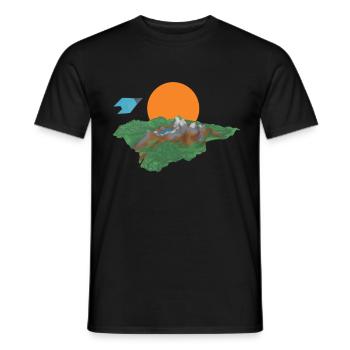 PolyFighter Gaming Gamer Gambling Retro T Shirt - Men's T-Shirt - black - Front - AI Model Male 178 light (178cm)