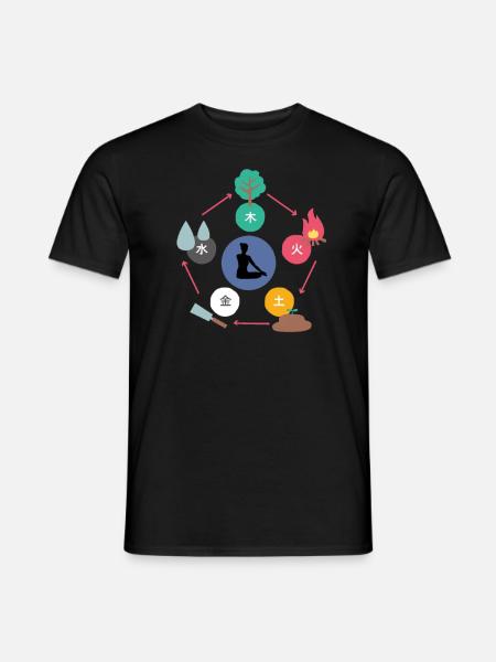 Qigong Qi Gong 5 Fünf Elemente Tai Chi Thai Chi - Männer T-Shirt - Schwarz