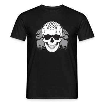 T-shirt de cadeau de crâne de Halloween - T-shirt homme - noir - Devant - AI Model Male 178 light (178cm)