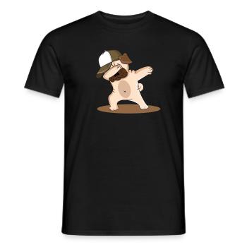 Dabbing Dog Dogs Funny Gift Tea - Men's T-Shirt - black - Front - AI Model Male 178 light (178cm)