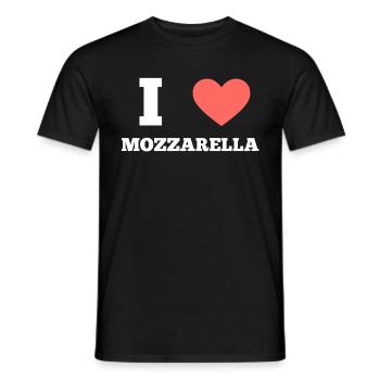 I love Mozzarella - Männer T-Shirt - Schwarz - Vorne - AI Model Male 178 light (178cm)