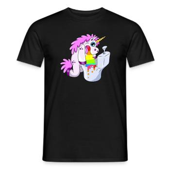 Unicorn Unicorn spit puke gift T-shirt - Men's T-Shirt - black - Front - AI Model Male 178 light (178cm)
