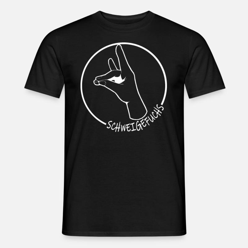 Schweigefuchs Leisefuchs Lehrer Pädogogen Geschenk - Männer T-Shirt - Schwarz
