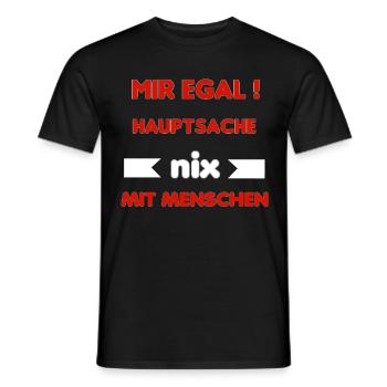 hauptsache nix mit menschen - Männer T-Shirt - Schwarz - Vorne - AI Model Male 178 light (178cm)