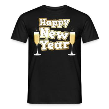 Happy new year New Year's Eve party - Men's T-Shirt - black - Front - AI Model Male 178 light (178cm)