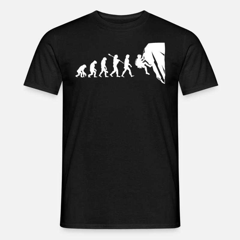 Klettern Bouldern Evolution Bergsteigen - Männer T-Shirt - Schwarz